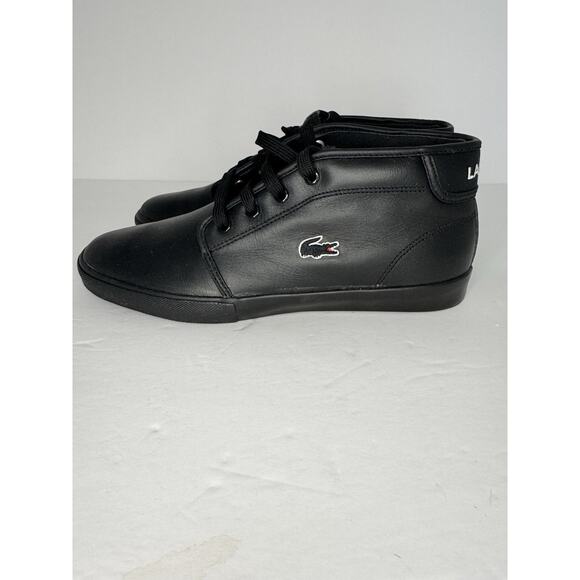 Lacoste Ampthill Black Leather Mid Top Sneakers Mens 9.5 Crocodile main image 9